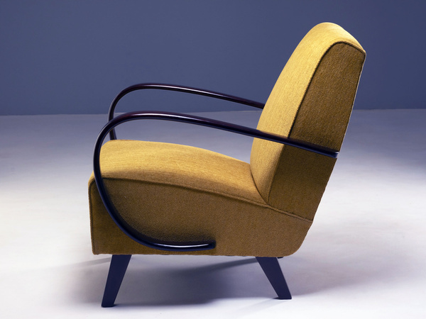 Matching H-227 armchairs by Jindřich Halabala, restored