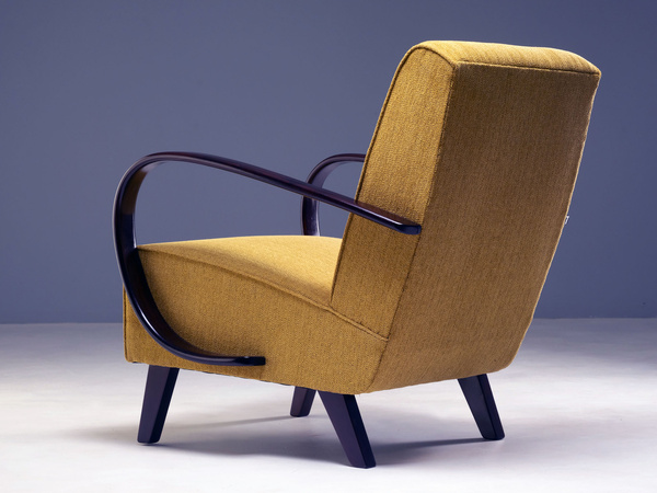 Matching H-227 armchairs by Jindřich Halabala, restored