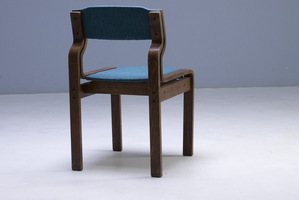 Set of 4 chairs designed by Ludvík Volák for Dřevopodnik Holešov, color ''sea''