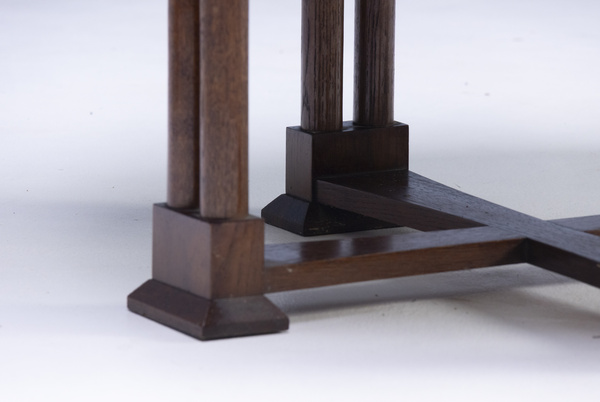 Elegant Art Nouveau seating - table and two armchairs, two stools -, around 1910