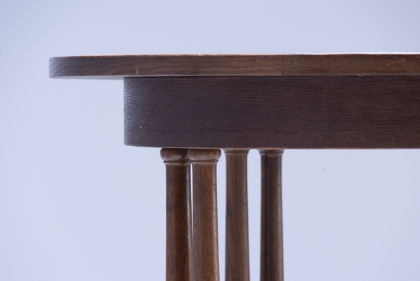 Elegant Art Nouveau seating - table and two armchairs, two stools -, around 1910