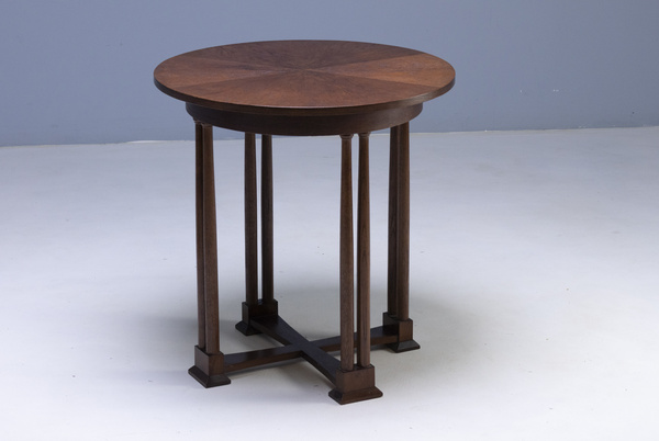 Elegant Art Nouveau seating - table and two armchairs, two stools -, around 1910