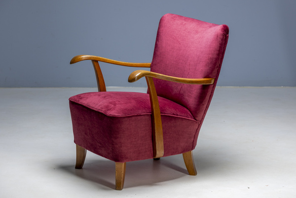 Velvet Duet – Pair of Art Deco Armchairs from the 1930s–40s